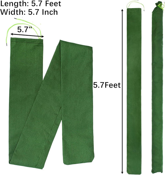 6 Pack Long Canvas Sandbags for Flood Protection, 5.7 Feet x 5.7" Reusable Water Barrier Bags, Heavy-Duty Emergency Rain Wind Sand Bags for Flooding, Storm, Home, Garden, Door, Window