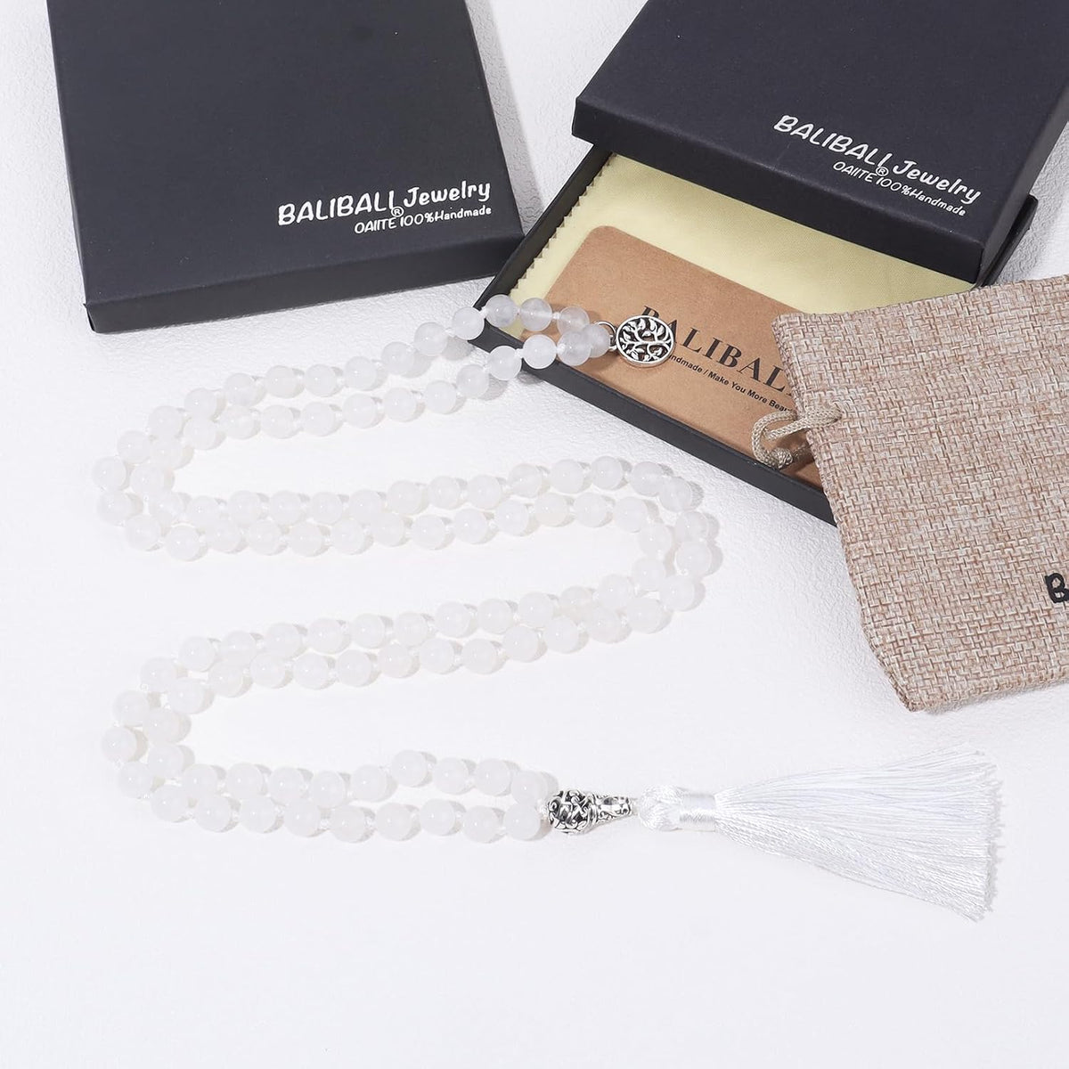 108 Mala Beads Semi-Precious Gem Stones Meditation Necklace