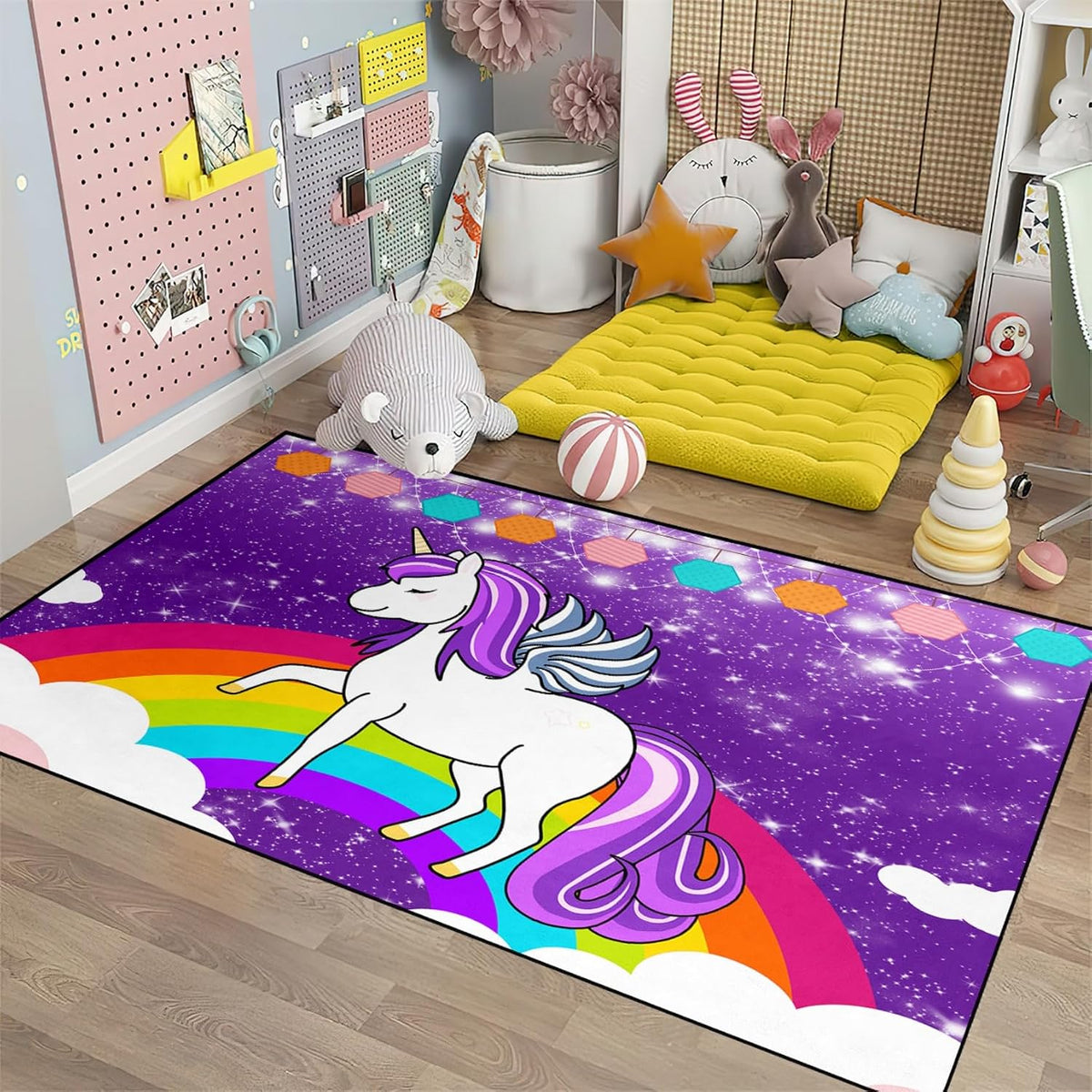 Black Girl Area Rug for Bedroom African American Rugs for Room Princess Carpet Kids Rugs for Bedroom African Girls Carpet for Living Room Teen Girls Yoga Mats, Pink, 4'×5'