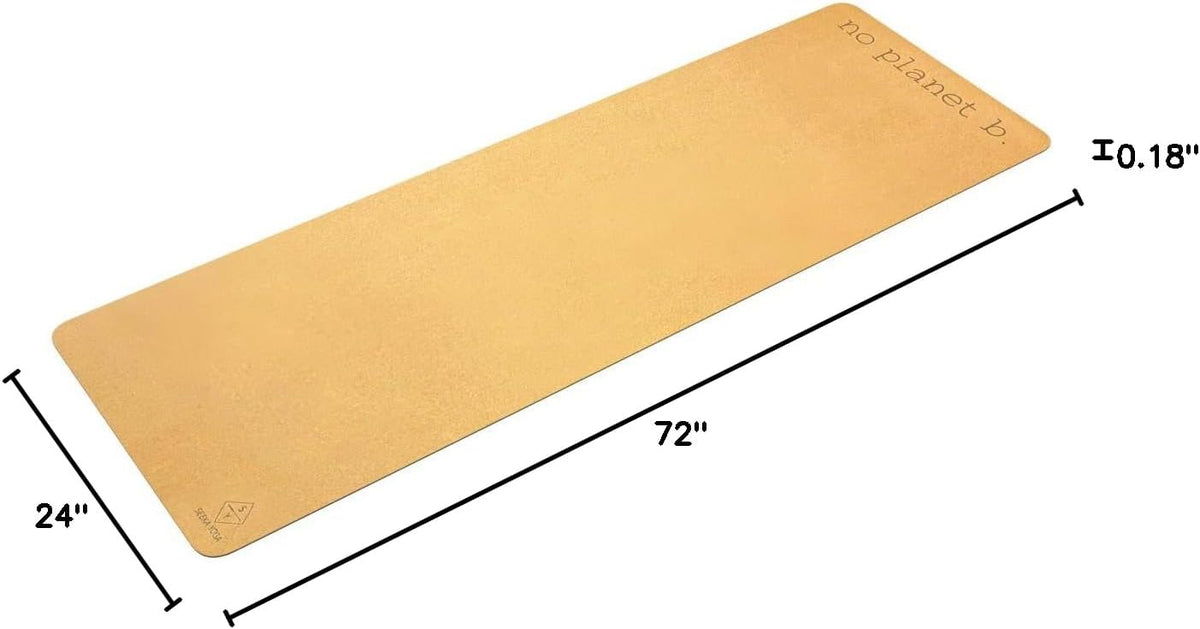Premium Cork Yoga Mat - Natural Rubber Bottom. Non Slip & Soft, Sweat Resistant. Extra Long and Wide for Comfort. Suitable Also for Hot Yoga. (72" x 24" x 4.5mm) 1 Tree is Planted per Mat Sold