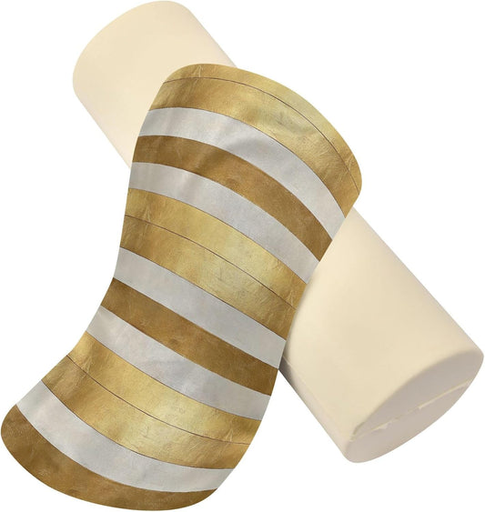 Yoga Bolster Pillow Round Neck Roll Pillow Bed Round Pillow for Baby Cylinder Decorative Pillow Bolster Pillow Covers with Zipper Gold Stripe