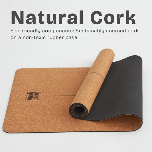 Cork Yoga Mat - Eco-Friendly Non-Slip Natural Cork & Non-Toxic Rubber Base for Women & Men, 4mm Thick for Hot Yoga/Pilates/Fitness, 72"x24" Durable Sustainable Design for Home/Studio/Outdoor