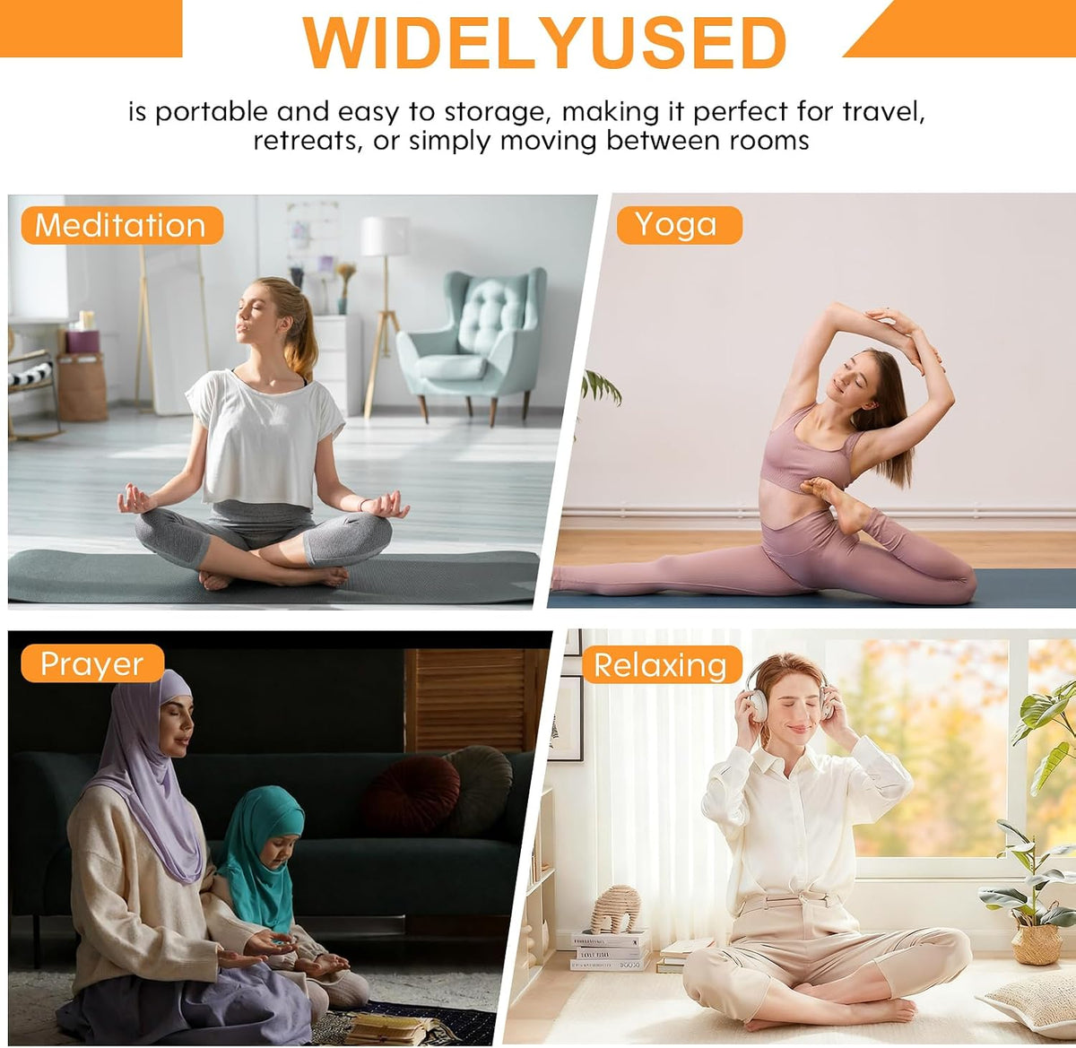 Black Meditation Bench, Meditation Chair, Kneeling Meditation Stool, Seiza Chair, Prayer Bench with Cushion for Home Studio Portable Non-Slip Yoga Stool.