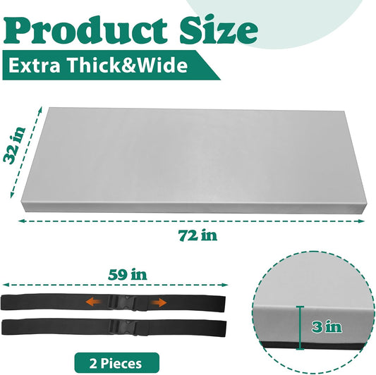 3 Inch Extra Thick Yoga Mat 6 * 2.5ft Thick Extra Wide Workout Mat, Non Slip Foam Exercise Mats for Women Men Fitness, Yoga, Pilates, Stretching & Floor Exercises
