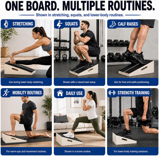 Wooden Slant Board for Calf Stretching, Calf Stretch Board