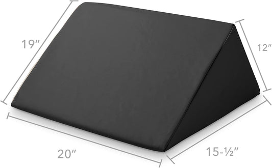 Triangle Wedge Massage Table Bolster Under-Knee Pillow, Extra Large - 19 x 12 x 20 x 15.5 Inch - Black