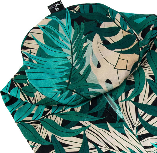 Spare Organic Cotton Bolster Covers With Handle And Zipper (Green Jungle)