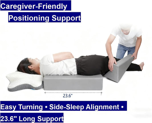 Bed Wedge Pillow for Side Sleeping & Recovery, 23.6" Positioning Support