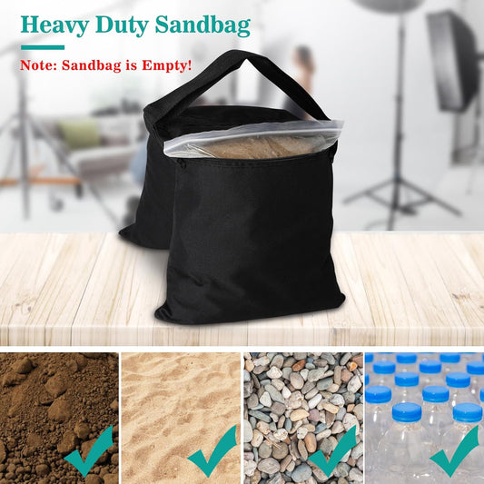 4 Packs Sandbags Weight Bags for Light Stand Photography Video Equipment, Heavy Duty Saddlebag for Backdrop Stand, Photo Tripod, Canopy, Pop up Tent, Umbrella Base, Fishing Chair, Picnic Table