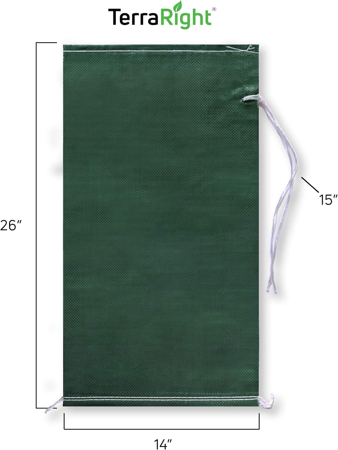 Sandbags - Extra Durable Empty White Woven Polypropylene Sand Bags w/Ties, Max. UV Protection, 14" x 26" (20 Count)