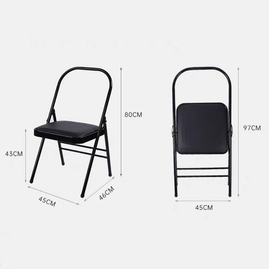 Yoga Chair,Backless Yoga Chair Prop,Pilates Chair,Strength Training Inversion Equipment,Yoga Chair Iyengar,Foldable and Portable Folding Stools for Yoga,Black Triple Beam