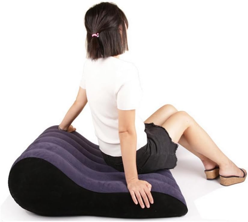 Inflatable Rocking Pillow, Bed Wedges & Body Positioners Pillow, Body Position Cushion, Surface Flocking for Sleeping Traveling Yoga (Breads Shape)