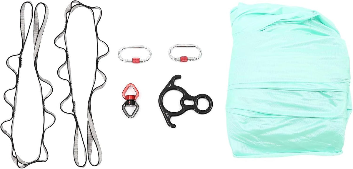 6M Aerial Silks Equipment Pilates Hanging Swing Rope Yoga Starter Set for Home Yoga Hammock Practice Kit for Aerial Dance w/360Β° Swivel Connector, 200kg Capacity