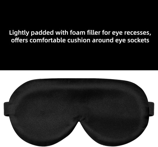 Sleep Mask Silk Eye Cover with Shaped Pad, Machine Washable
