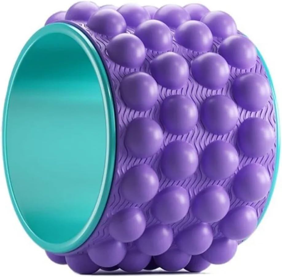 Deep Tissue Massage Yoga Wheel Portable Anti Slip Back Roller Open Back Design Open Shoulder Design Trigger Point Roller(Blue)