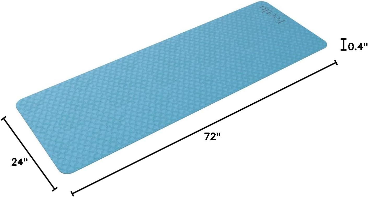 Yoga Mat with Strap – 10mm & 12mm Thick Yoga Mat, Non-Skid Dual Surface Workout Mat, Eco-Friendly POE Yoga Mats for Women Men Kids, Perfect Exercise Mat for Pilates, Yoga, and Floor Workouts, Includes Carrying Strap.