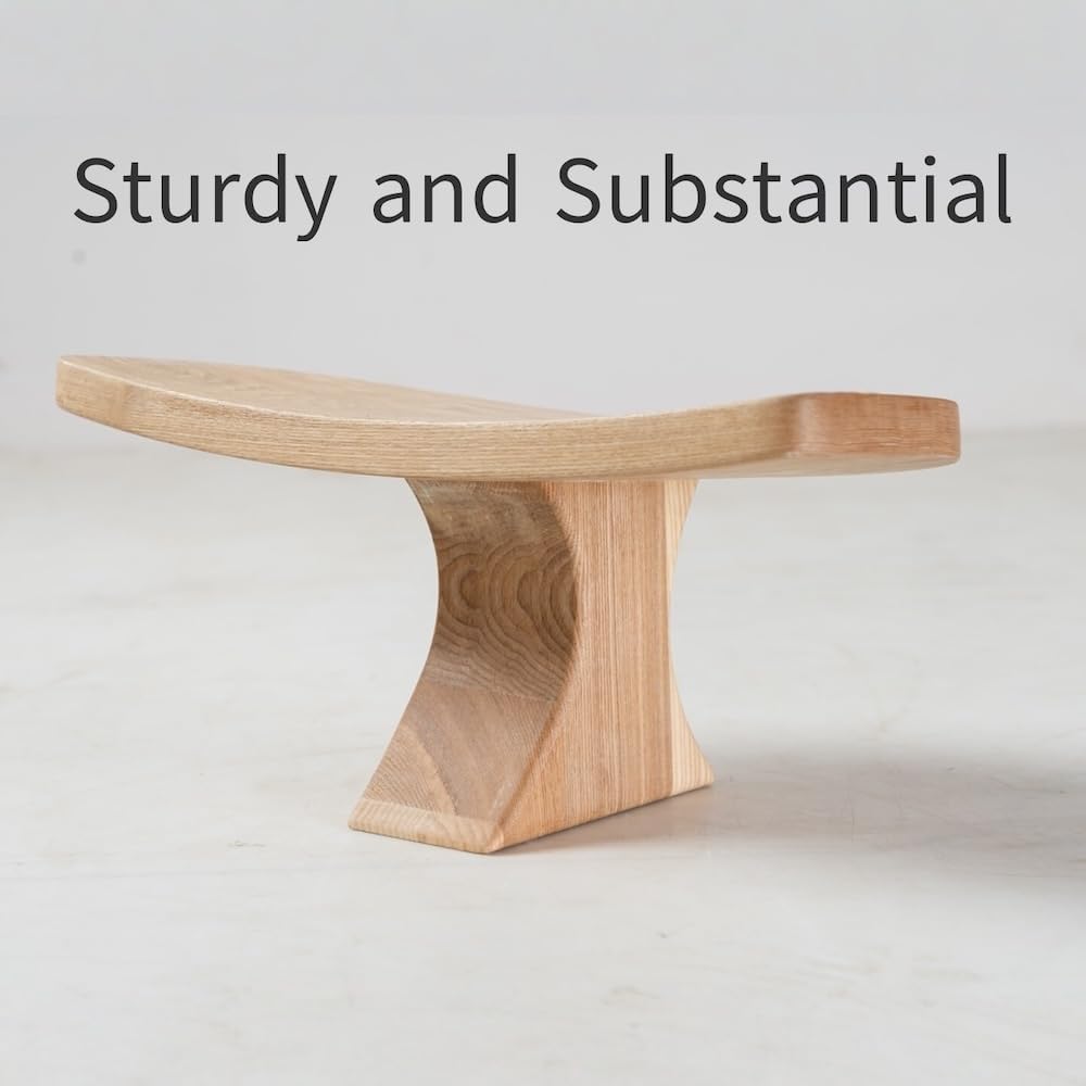 Seiza stool,Kneeling stool for meditation,Single Pedestal Meditation Stool for Ankle Space, Solid Ash Wood Ergonomic Seiza Chair for Yoga & Zen, Posture Support Seat, No Assembly Meditation Bench