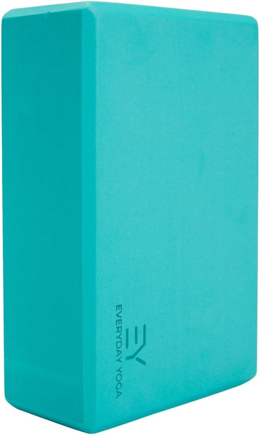 Everyday Yoga Premium Foam Block - Non-Slip High-Density Yoga Block for Balance, Stability & Stretching, EVA Foam Support, Multi Colors (Single Block)