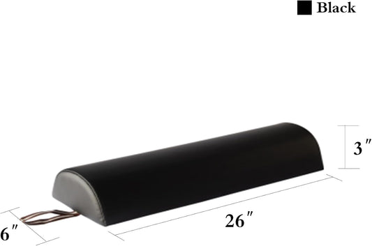 Master Massage 6 Inch Semi Round Bolster Table Cushion Pillow Black