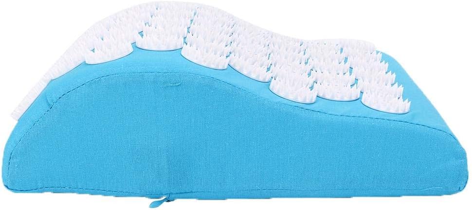 Acupressure Massage Pillow Improve Stiffness Safe Acupressure Pillow Improve Fatigue Relieve Headache Multiple Massage Points Keep Healthy Home Use for Sleep(Blue)