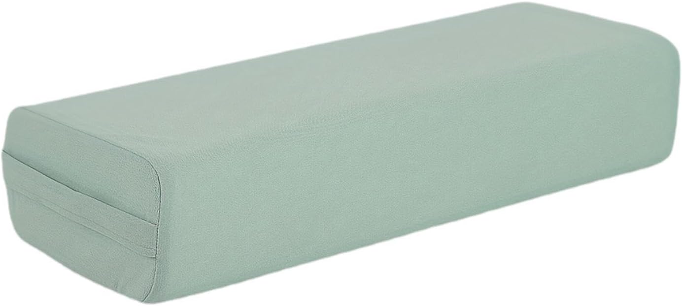 Vaveren Yoga Bolster Pillow Meditation Pillow,Breathable,Professional,Rectangular,with Carry Handle for Relaxation Restorative Yoga, Light Green