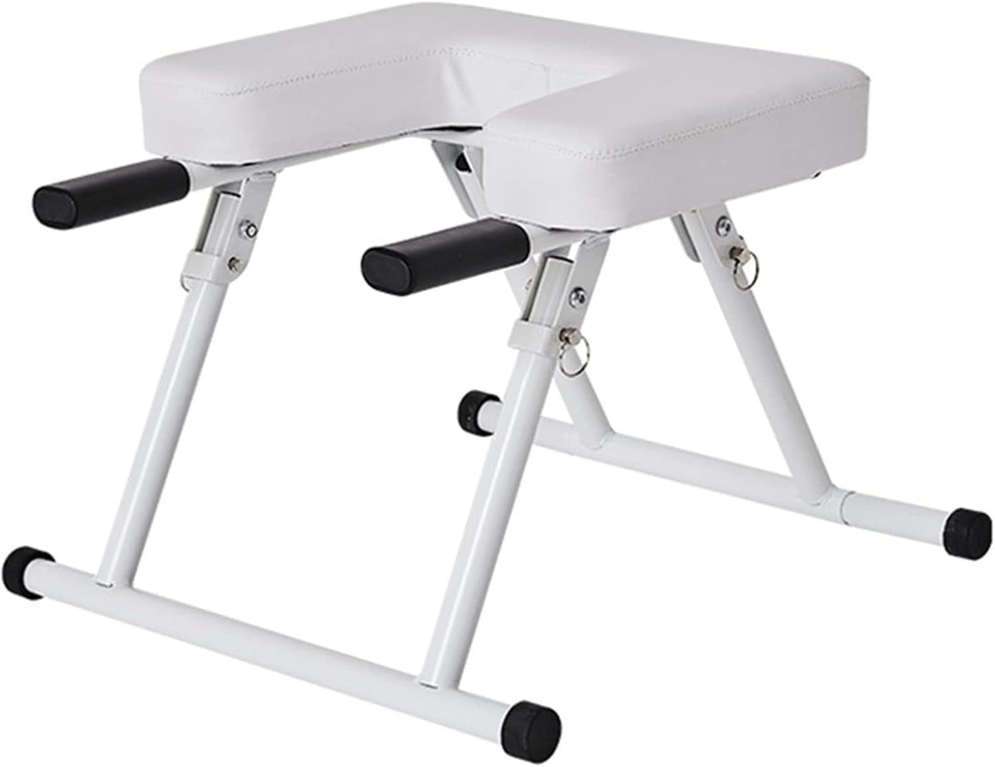 Yoga Headstand Bench, Foldable Inversion Chair with Armrests, for Home Gym and Yoga Studio,Black/White, 49×51×36 cm,49 * 51 * 36cm-Black