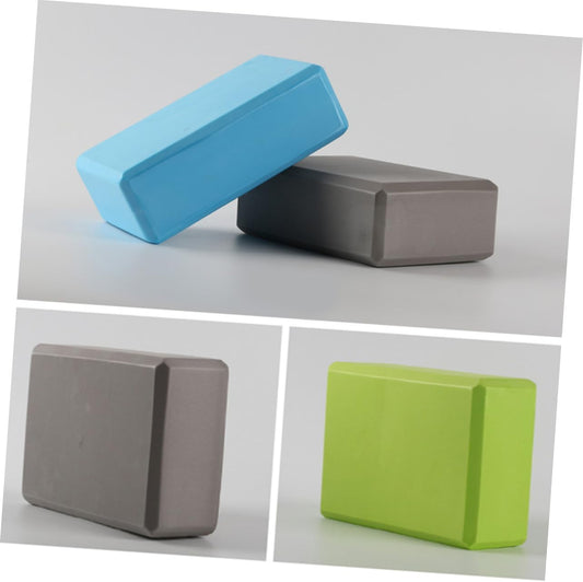 Holibanna 2 PCS EVA Yoga Blocks Non-Slip High Density Rectangular Yoga Pillows Grey for Exercise Stretching and Fitness