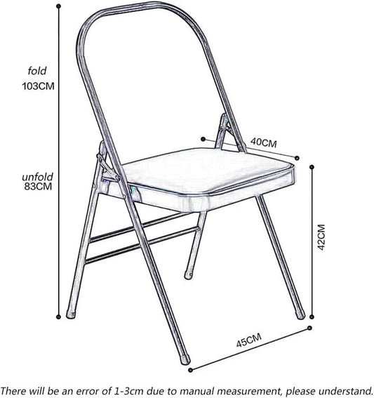 Iyengar Pilates Assist Chair Yoga Folding Chair Prop Strength Training Tool Yoga Auxiliary Chair Thickened,Sturdy,Non-Slip,Stable,Brown