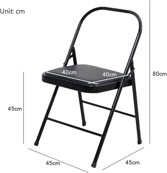 Iyengar Yoga Chair,Double Beam Design,Pilates Yoga Chair,Folding Yoga Chair,Backless Yoga Chair with Non-Slip Foot Pads,Portable Yoga Chair,Adult Yoga Chair,Khaki