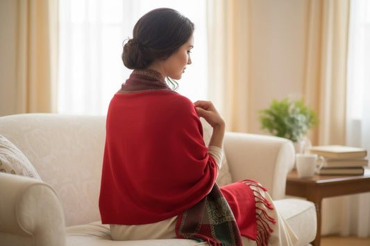Handloom Wool Meditation Shawl, Oversized Wrap Throw, Gift for Men and Women