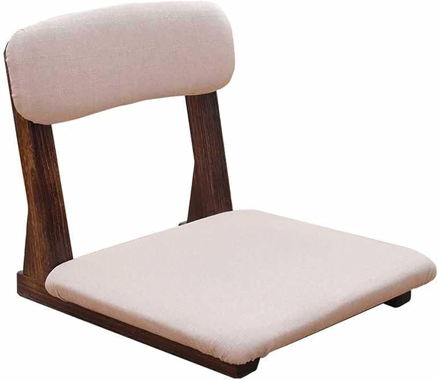 Japanese Floor Chair with Back Support, Solid Wood Meditation Chair, Japanese Style Floor Seating Tatami Floor Seats with Cushion for Coffee Table, Low Tea Table,Living Room, Bedroom, Bay Window