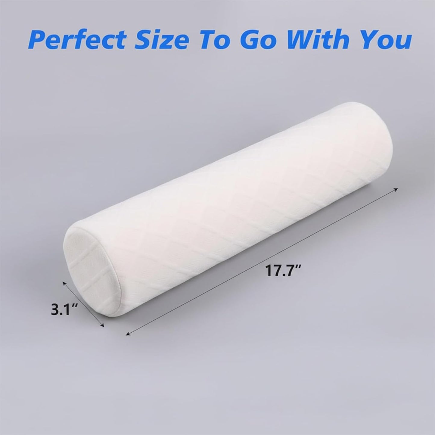 Cervical Memory Foam Neck Roll Pillow Support Pillows for Sleeping 3.9in H Small Round Circle Cylinder Pillow for Neck Back Lumbar Leg Yoga Pain Relief (Gray M)