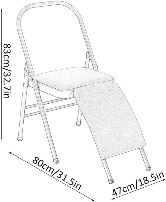 Yoga Chair with Lumbar Support,Multifunctional Yoga Stool with Removable Cushion,Yoga Assist Chair with Lumbar Support,Pilates Yoga Chair,Yoga Inversion Chair
