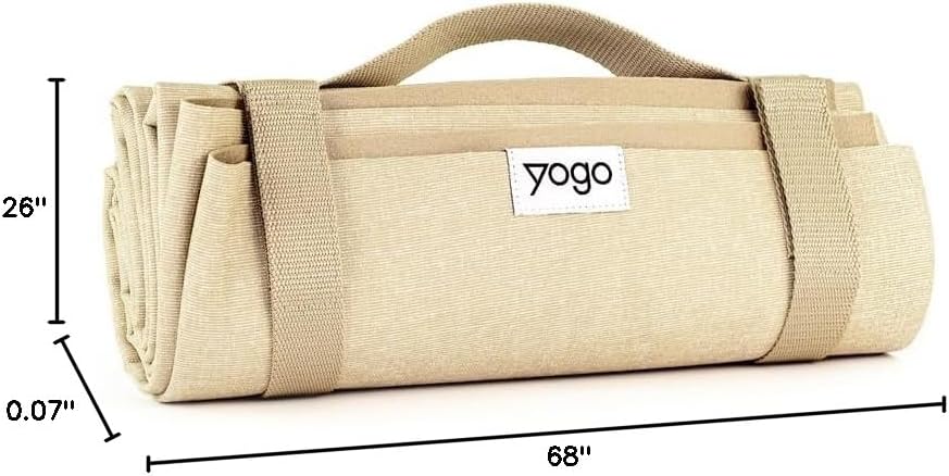 Yogo Ultralight Folding Travel Yoga Mat with Attached Straps, FSC®-Certified Plant Rubber, Sticky Grip, Non-Slip, Best Travel Yoga Mat®