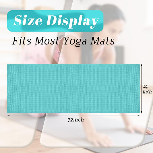 4 Packs Hot Yoga Towel Non Slip- Microfiber Yoga Mat Towel for Hot Yoga, Pilates and Fitness 72" x 24", Sky Blue