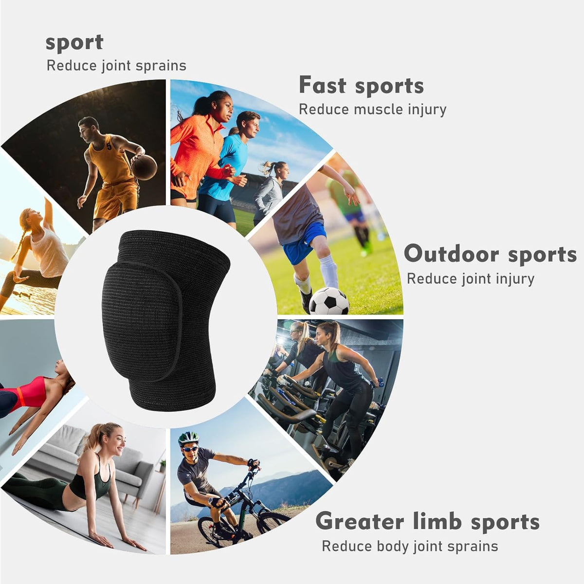 Volleyball Knee Pads, Soft Breathable Thick Sponge Youth Volleyball Knee Pads for Men Women Girls Knees Protective, Knee Pads for Volleyball Basketball Football Dance Workout Climbing etc Various Sports S (White)