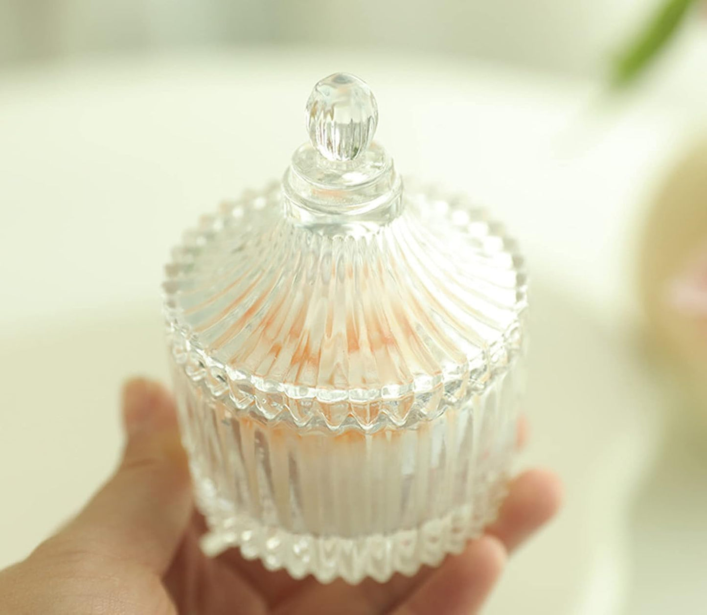 Flower Scented Candle,230G Plumeria Rubra L Soy Wax Aroma Decorative Candle in Glass Jar 8 Hours,Handmade Candle for Table Photo Prop,Prefect Gift for Meditation Stress Relief Mood Boosting Bath Yoga