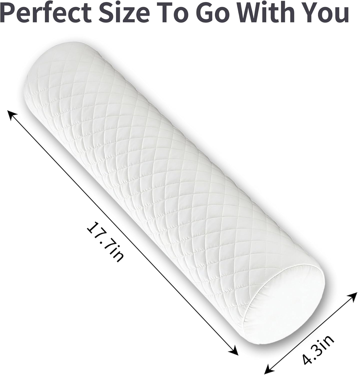 HJAHHSM Neck Roll Pillow, Memory Foam Neck Support Pillow, Round Cylinder Bolster Pillow for Bed, Couch, and Yoga, Removable Washable Cover