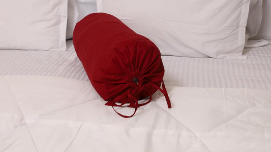 Saffron Quilted Bolster Pillow Cover (Brown, 8" Diameter x24 Long (20 cm x 60 cm))