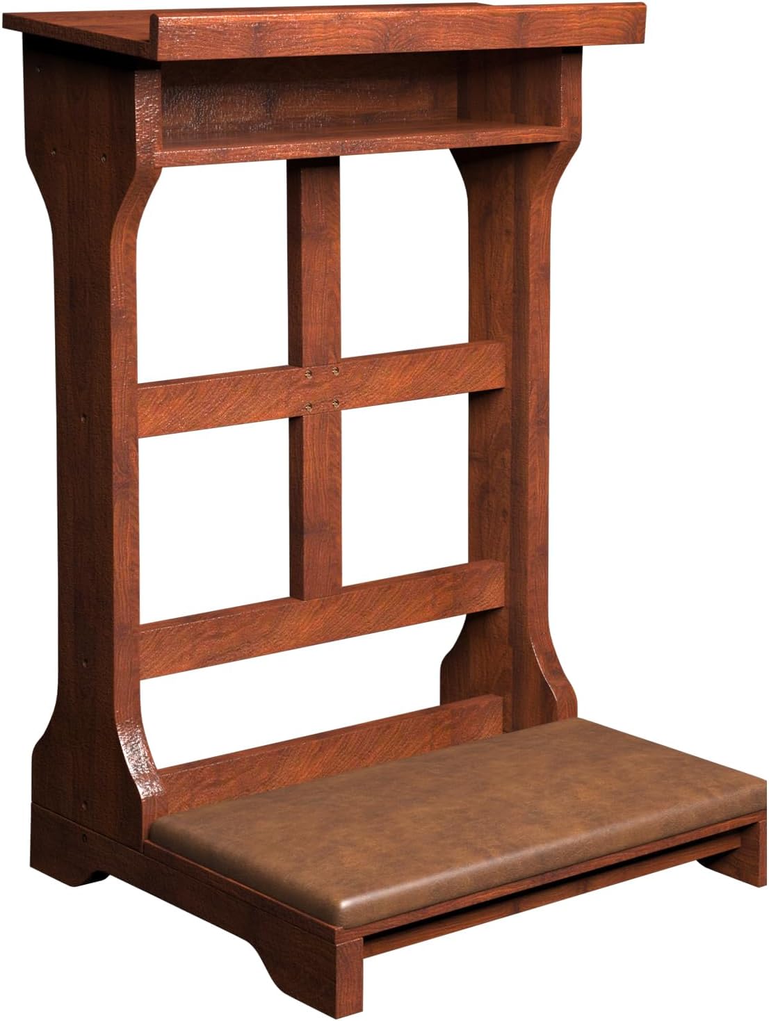 AECOJOY Prayer Kneeler Bench with Soft Cushion & Storage Shelf, Comfortable Wooden Kneeling Meditation Seiza Prayer Stool for Praying at Home or Church