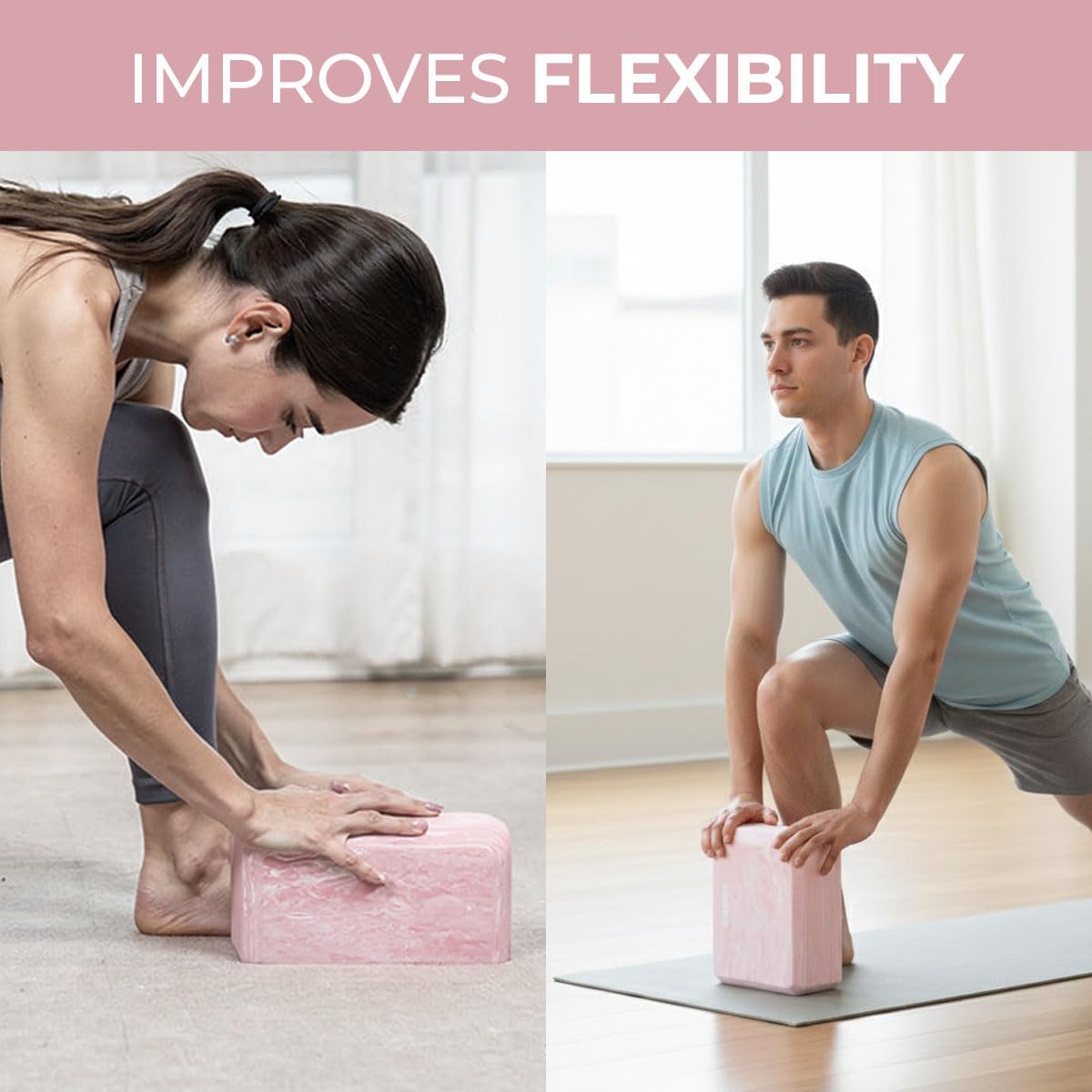 Yoga Block, 1 piece Lightweight, Arc Shape for Stable Grip, Ink Painting Design, Portable and Durable Yoga Brick for Enhanced Comfort and Support