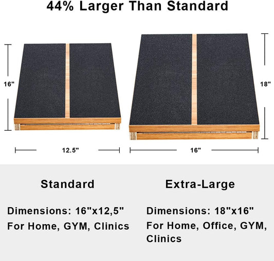 StrongTek Professional Wooden Slant Board, Adjustable Incline Board, and Calf Stretcher, Stretch Board - Extra Side-Handle Design for Portability, Full-Coverage