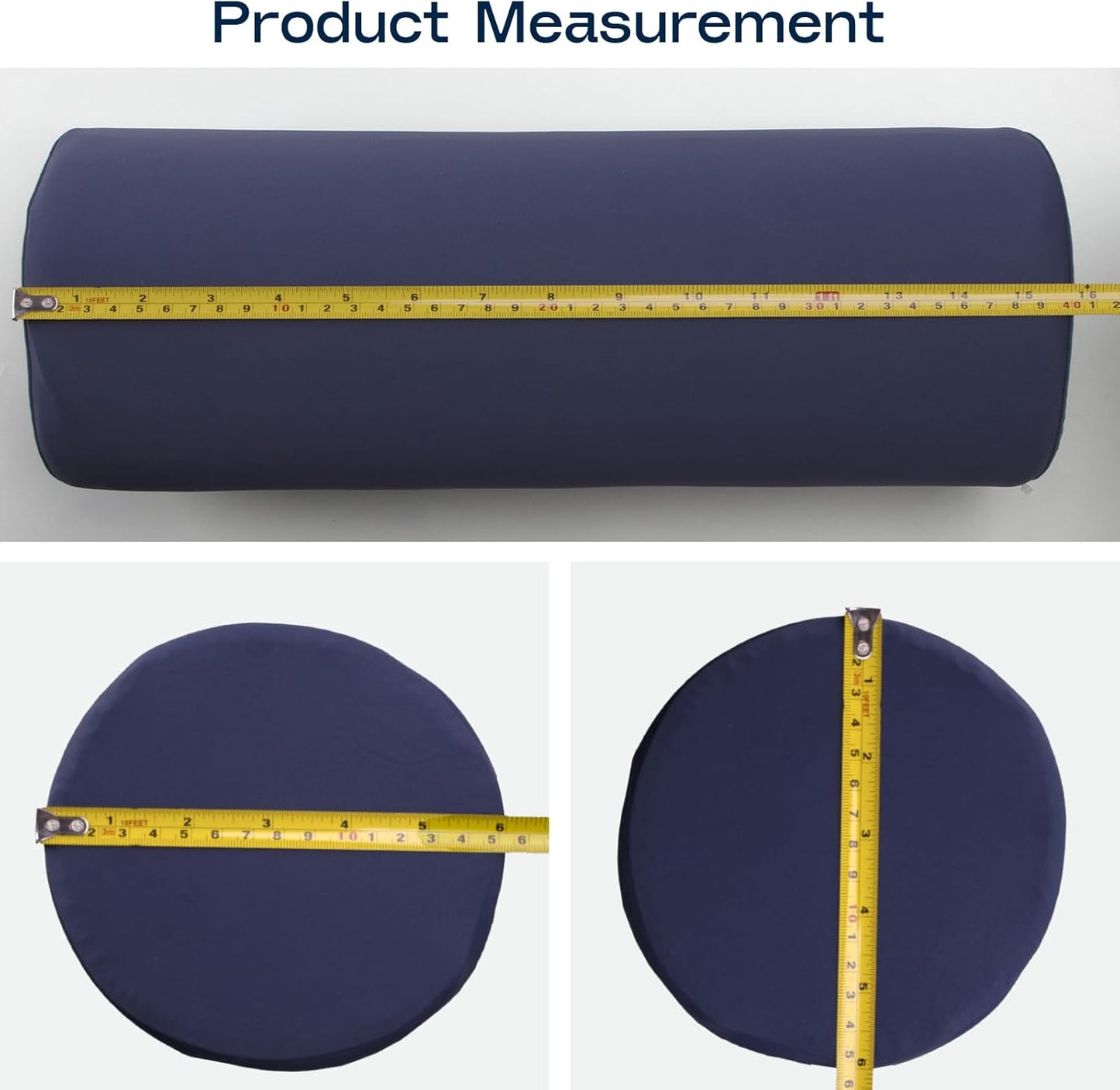 Neck Roll Pillow, Memory Foam Neck Support Pillows, Round Neck Pillows, Cylinder Bolster Pillows for Bed, Couch, and Yoga, Removable Washable Cover,18 * 4.1 * 4.1inch (Cool-Blue)