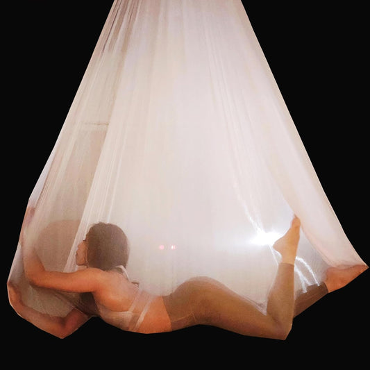Transparent Aerial Yoga Hammock Set with Low Elasticity Aerial Silks Set Yoga Swings Included Accessories