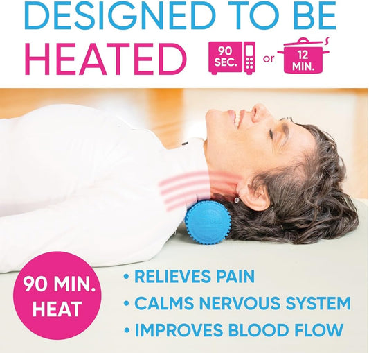 Dr. Cohen's acuball Heatable Deep Tissue Massage Ball - acuBall Trigger Point Massage Therapy for Myofascial and Stress Release and Exercise - Effective Back Massager Ball for Targeted Pain Relief