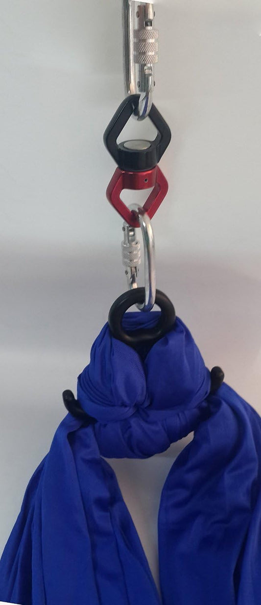DASKING Aerial Silks Starter Kit - Durable 11Yards of Aerial Yoga Hammock with Hardware, Aerial Swing for Acrobatic Flying Yoga & All Levels (Aerial Rigging Point Up to 14ft)