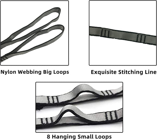 PRIOR FITNESS 2pcs Nylon Daisy Chain Straps for Aerial Yoga Hammock Swing Adjustable Aerial Silk Extender Strap Rope Anti-Gravity Yoga Extend Belts