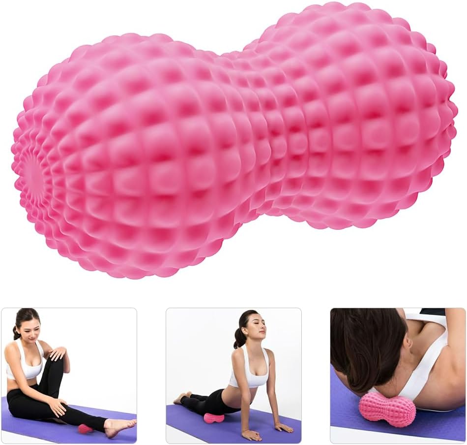 SELEWARE Peanut Massage Ball, Peanut Double Lacrosse Massage Roller Ball for Back Neck Shoulder Spine Legs Hips, Deep Tissue Peanut Roller Ball Trigger Point Muscle Massage Ball, Black
