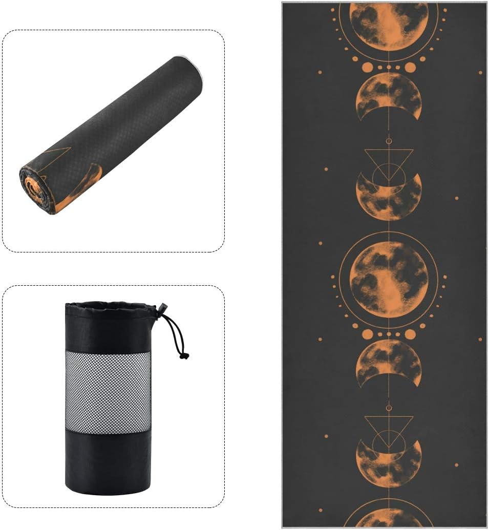 ALAZA Space Moon Yoga Towel Non Slip Soft Sweat Absorbent Mat Towel for Hot Yoga Exercise Pilates 73x27 Inches