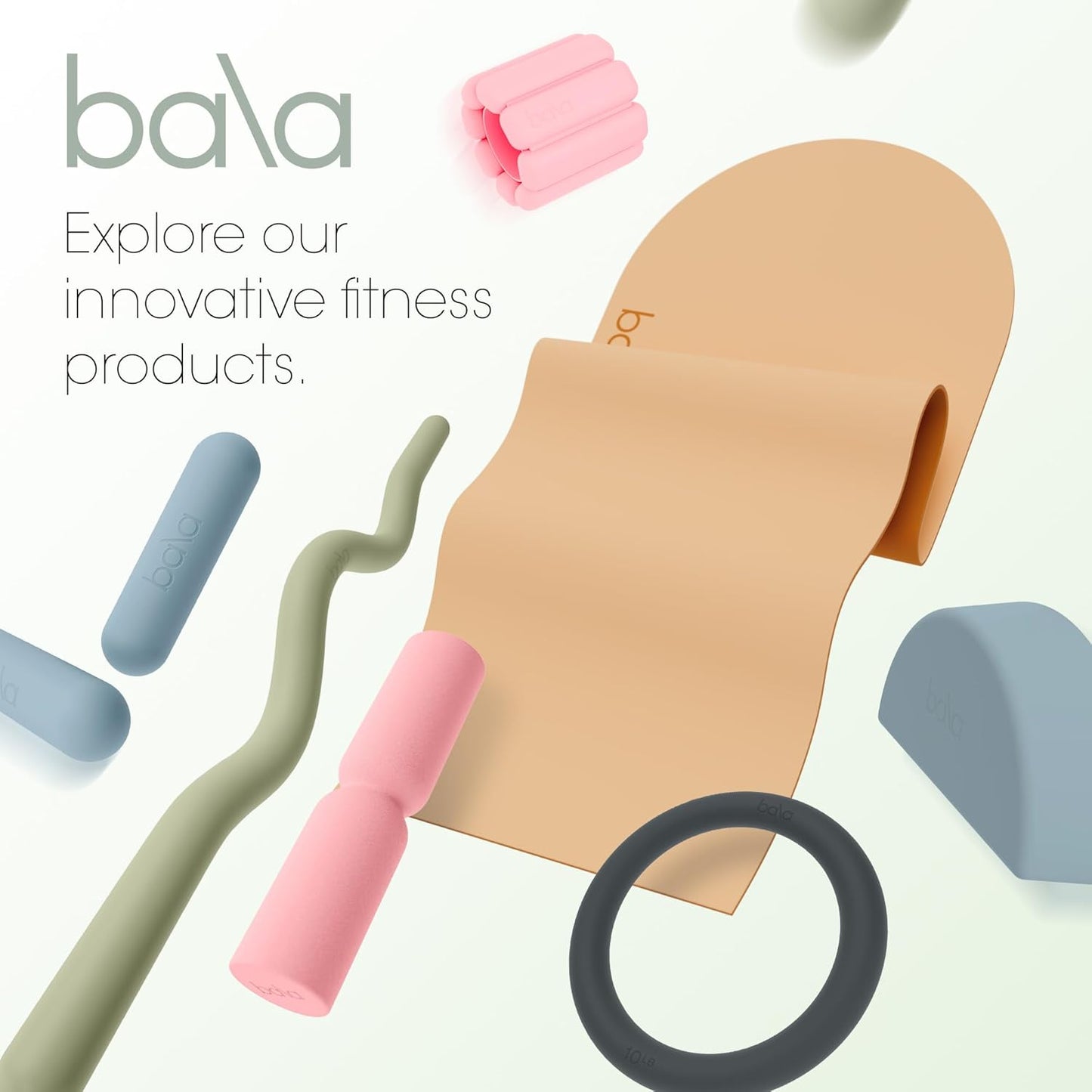 Bala Yoga Block for Working Out, Building Block - Soft Dense Foam Yoga Accessories for Stretching & Exercise - Yoga Equipment for Home Workout - Yoga Block Essentials for Women & Men
